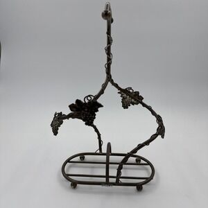 Vintage French Silea Silver Plated Double Wine Bottle Holder With Grapevine